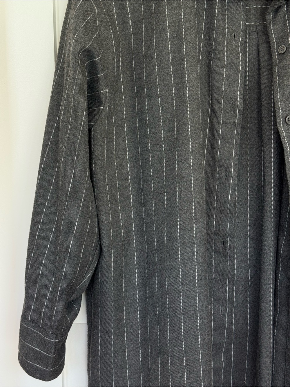 H&M Divided Charcoal Gray Pinstripe Shirt Jacket - Picture 5 of 6